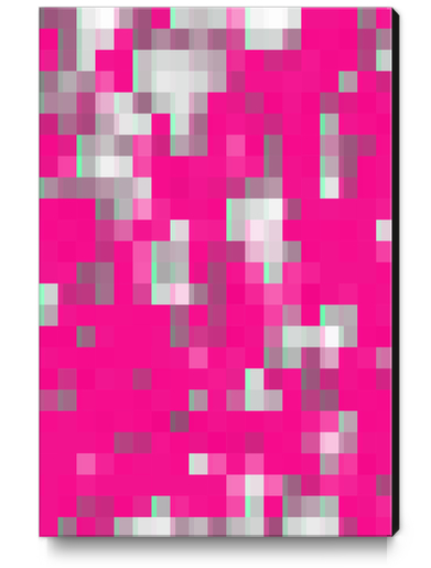 geometric pixel square pattern abstract background in pink Canvas Print by Timmy333