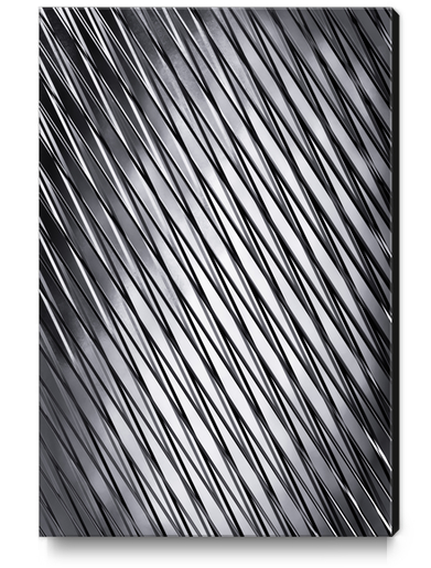 geometric line pattern abstract background in black and white Canvas Print by Timmy333