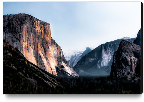 mountain view with blue sky at Yosemite national park, California, USA Canvas Print by Timmy333