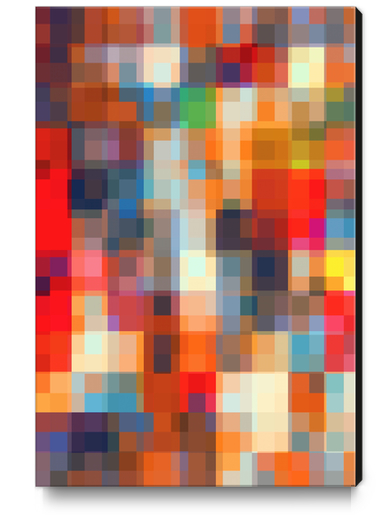 graphic design geometric pixel square pattern abstract background in orange red pink yellow blue Canvas Print by Timmy333