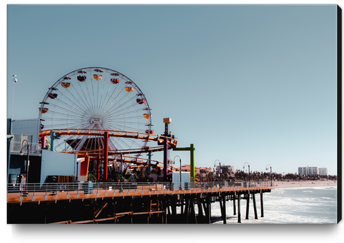 Ferris wheel at Santa Monica pier California USA Canvas Print by Timmy333