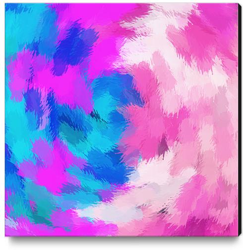 blue and pink painting texture abstract background Canvas Print by Timmy333