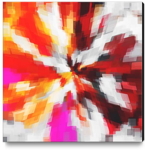 red orange pink and black square pattern painting abstract background Canvas Print by Timmy333