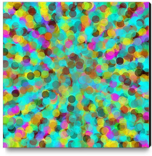 pink green yellow purple and brown circle abstract background Canvas Print by Timmy333