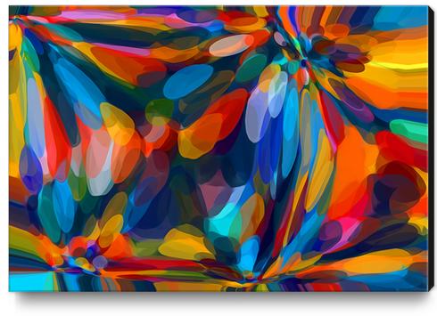 blue red orange yellow circle pattern abstract background Canvas Print by Timmy333