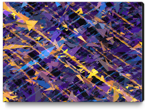 splash geometric triangle pattern abstract background in blue purple yellow Canvas Print by Timmy333