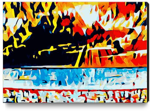 orange blue red yellow and black abstract background Canvas Print by Timmy333