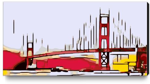 drawing Golden Gate bridge, San Francisco, USA with white background Canvas Print by Timmy333