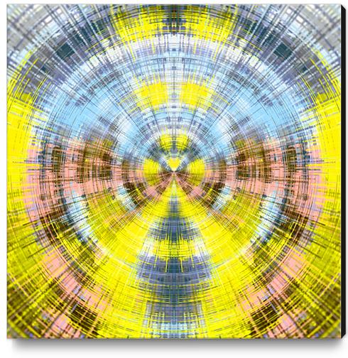 yellow blue and pink circle plaid pattern abstract background Canvas Print by Timmy333