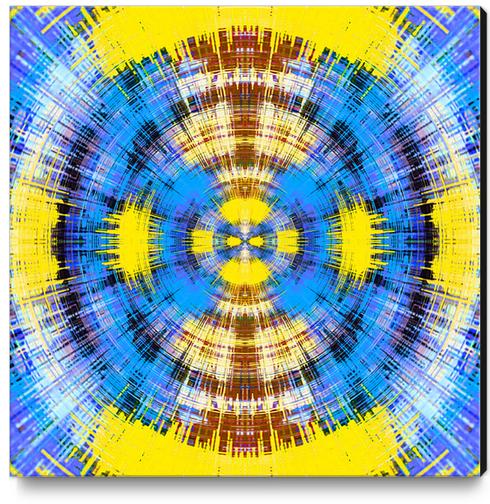 blue yellow and brown circle plaid pattern abstract background Canvas Print by Timmy333