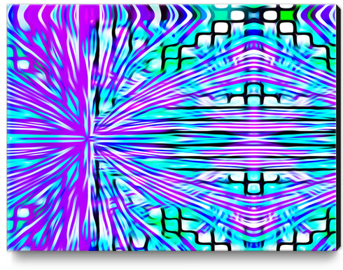 pink blue and green line pattern abstract background Canvas Print by Timmy333