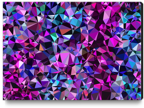 geometric triangle polygon pattern abstract in pink blue black Canvas Print by Timmy333