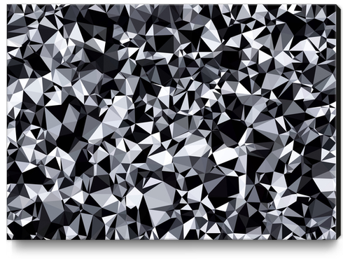 geometric triangle polygon pattern abstract in black and white Canvas Print by Timmy333