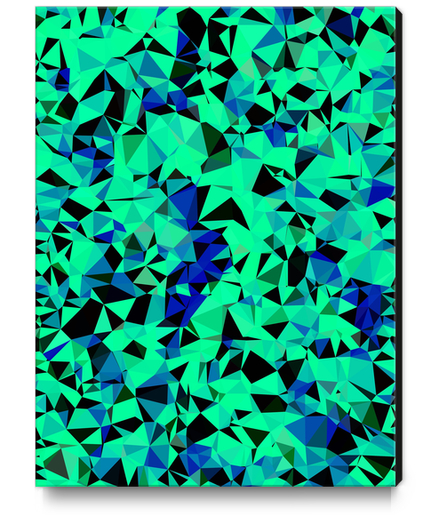 geometric triangle pattern abstract in green blue black Canvas Print by Timmy333