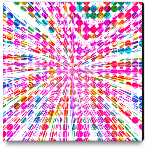 pink blue and yellow circle pattern abstract background Canvas Print by Timmy333