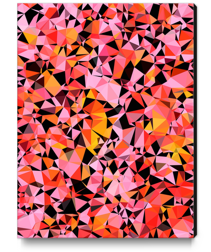 geometric triangle pattern abstract in pink yellow black Canvas Print by Timmy333