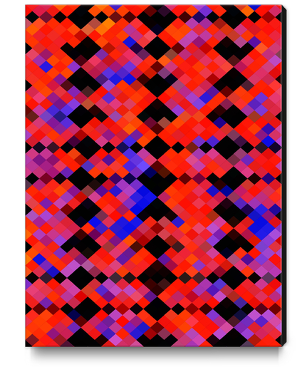 red and blue geometric square pixel pattern abstract background Canvas Print by Timmy333