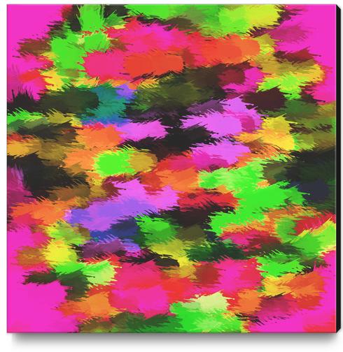 pink red yellow purple black orange and green painting texture abstract background Canvas Print by Timmy333