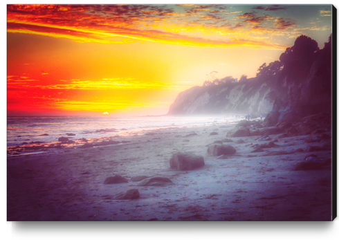 California summer beach sunset with beautiful cloudy sky Canvas Print by Timmy333