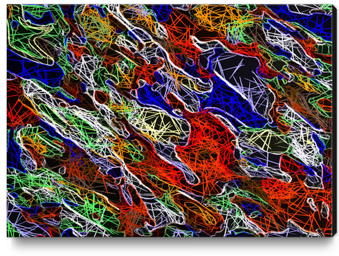 psychedelic rotten sketching texture abstract background in red blue green Canvas Print by Timmy333