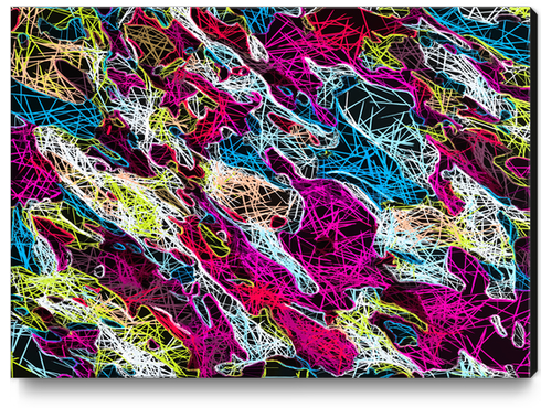 psychedelic rotten sketching texture abstract background in pink blue yellow Canvas Print by Timmy333