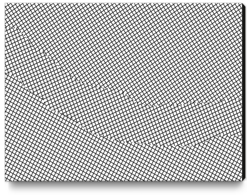 geometric square shape line pattern abstract in black and white Canvas Print by Timmy333