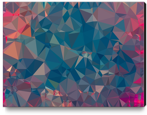 geometric triangle pattern abstract in blue and pink Canvas Print by Timmy333