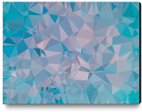 geometric triangle pattern abstract in pink and blue Canvas Print by Timmy333