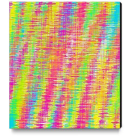 pink yellow blue and green painting plaid pattern abstract background Canvas Print by Timmy333