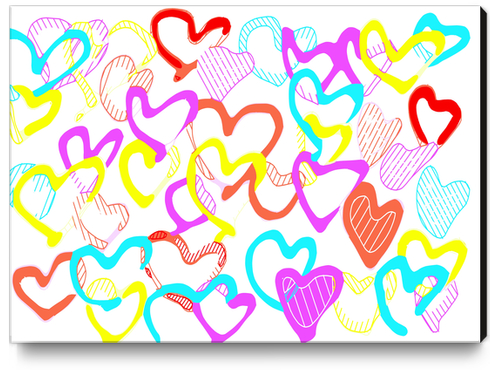 colorful heart shape pattern abstract Canvas Print by Timmy333