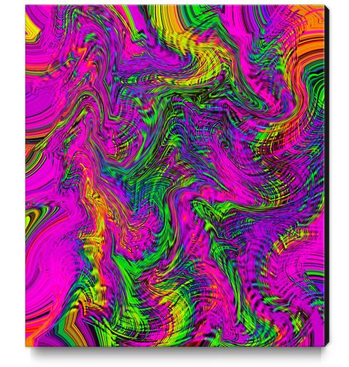 pink blue green orange yellow curly line drawing abstract background Canvas Print by Timmy333