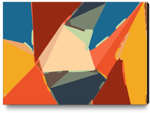 geometric pattern abstract in brown orange blue Canvas Print by Timmy333