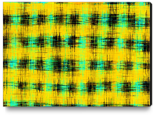 plaid pattern abstract texture in yellow green black Canvas Print by Timmy333