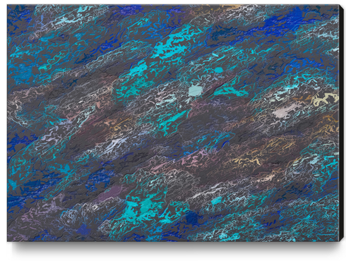 psychedelic splash painting texture abstract background in blue and black Canvas Print by Timmy333