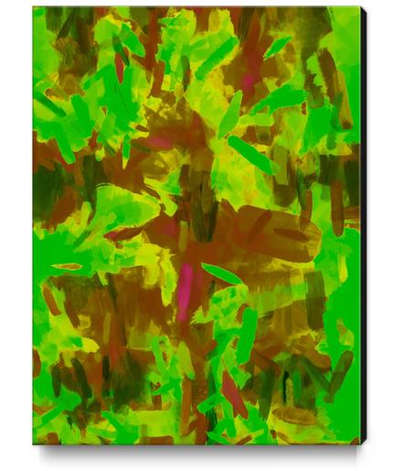 green yellow brown painting texture abstract background Canvas Print by Timmy333