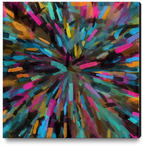 splash painting abstract in pink blue orange yellow Canvas Print by Timmy333