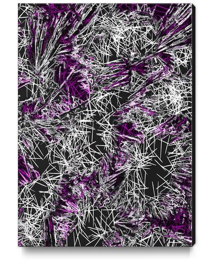 psychedelic geometric sketching abstract in pink purple black and white Canvas Print by Timmy333