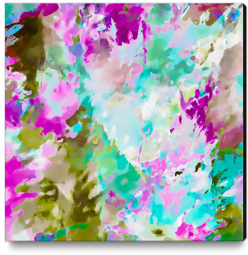 painting texture abstract background in blue pink green Canvas Print by Timmy333