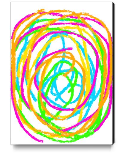 graffiti circle drawing abstract in pink blue green orange yellow Canvas Print by Timmy333