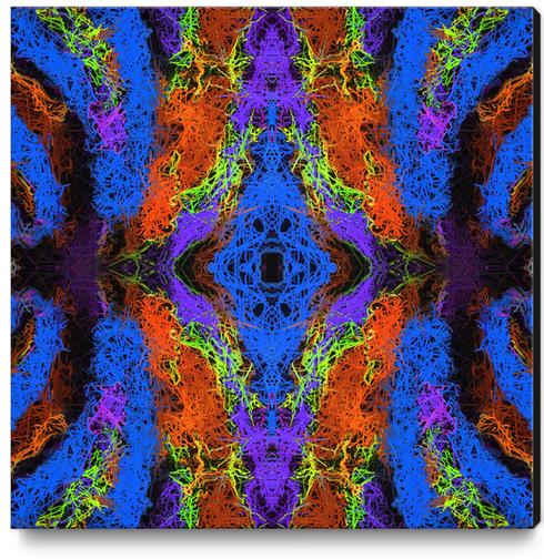 psychedelic graffiti geometric drawing abstract in blue purple orange yellow brown Canvas Print by Timmy333