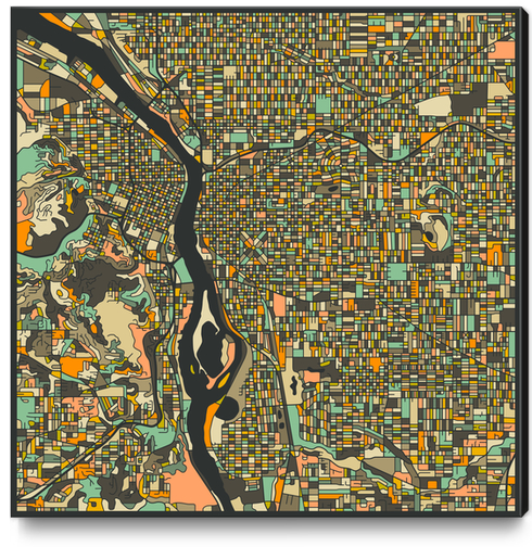 PORTLAND MAP 2 Canvas Print by Jazzberry Blue