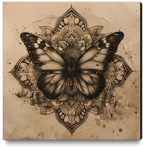 Mandala - Butterfly Canvas Print by aleibanez