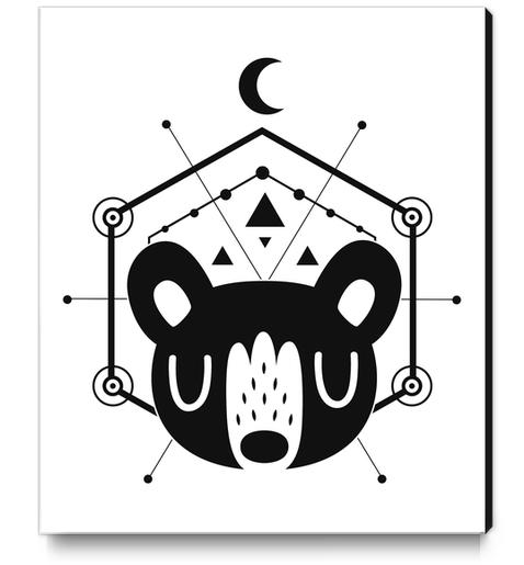 Mystic Black Moon Bear Canvas Print by Claire Jayne Stamper