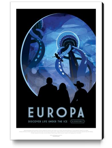 Europa: Discover Life Under the Ice - NASA JPL Space Travel Poster Canvas Print by Space Travel