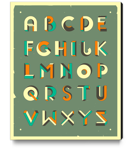 ALPHABET 4 Canvas Print by Jazzberry Blue