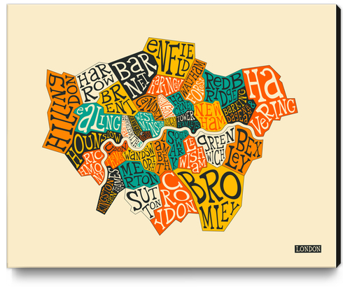 LONDON BOROUGHS Canvas Print by Jazzberry Blue