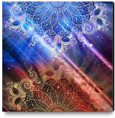 Mandala - Universe Fire & Ice Canvas Print by aleibanez