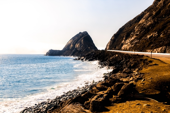 road with blue ocean view at Point Mugu State Park, California, USA by Timmy333