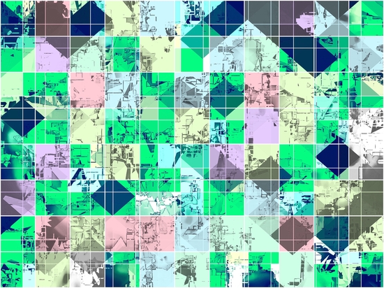 green and pink geometric square pixel pattern abstract background by Timmy333