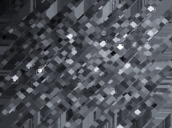 geometric square pixel pattern abstract background in black and white by Timmy333